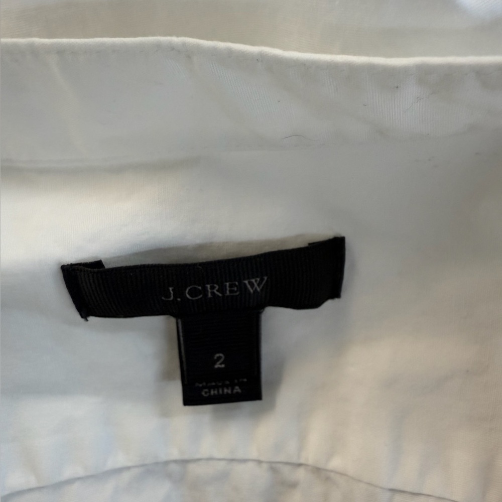 J. Crew Women’s Size 2 White Stretch Perfect Bodysuit Shirt - Picture 6 of 9